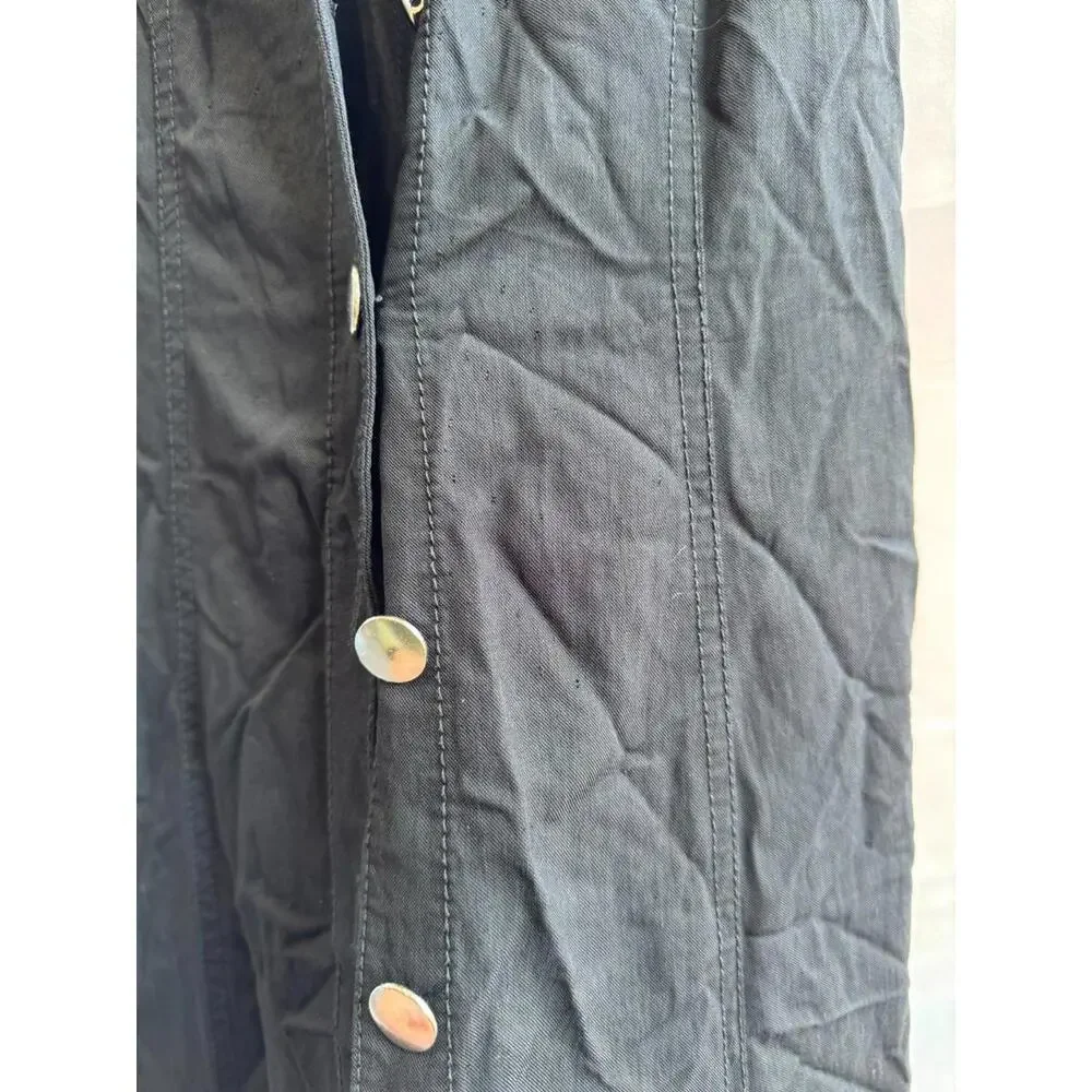 Proenza Schouler White Label Rumbled Button Front Dress Black Size 2 (READ) - Picture 12 of 15